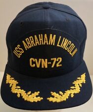 Vtg USS Abraham Lincoln CVN-72 US Navy VIP Cap Hat NEW ERA Snapback Made In USA picture