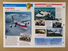 BRITISH AEROSPACE 146/RJ Airliner  specs photos 1997 info sheet picture