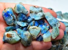 358 GM Fluorescent Natural Rare Sky Blue Color AFGHANITE Rough Crystals Minerals picture