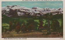 Long's Peak Range Estes Park Rocky Mountain Nat Park CO Vintage Linen Postcard picture