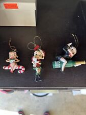 Lot Of 3 VINTAGE BETTY BOOP CHRISTMAS ORNAMENTS  picture