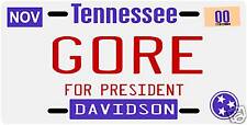 Al Gore for President 2000 Tennessee License plate picture