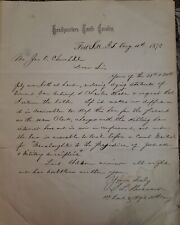Buffalo Soldiers Letterhead 10th Cavalry Fort Sill Handwritten Letter 1873 picture