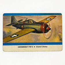 1940s Leaf Card-O Aeroplanes Card Grumman F4F-3 Series C United States WW2 Y picture