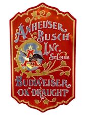 Rare 1972 Anheuser Busch Budweiser Metal Die Cut on Wood Sign picture