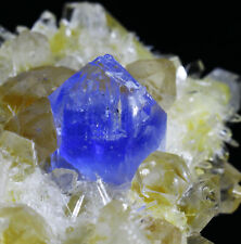 1.48 LB New Find Yellow Blue Phantom Quartz Crystal Cluster Mineral Specimen picture