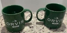 2 MUG SET - ORVIS Fly Fishing 2023 Green 16 oz Coffee Tea Cup - FATHERS DAY picture