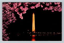 Washington D.C., Washington Mon. & Blooming Cherry Tree  Vintage Postcard picture