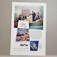 1958 Delta Line Resort At Sea Print Ad Sunbathing Scene Home Entertainment picture