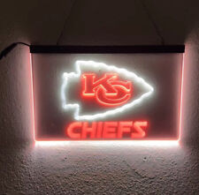 KANSAS CITY CHIEFS LED NEON LIGHT SIGN 8x12 NFL HANGING SIGN picture