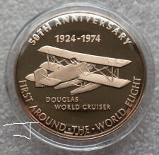 Douglas World Cruiser Airplane Flight Around The World Vintage Bronze Medal picture