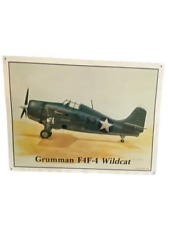 Grumman F4F-4 Wildcat 1990 Metal Tin Sign Size 14x10 in picture