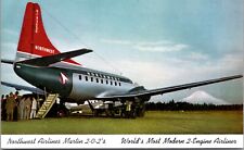 Postcard Northwest Airlines Martin 2-0-2 Airplane picture