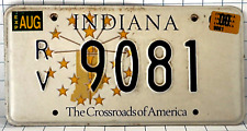 Indiana 2000 The Crossroads of America Metal Expired License Plate 9081 RV Clean picture