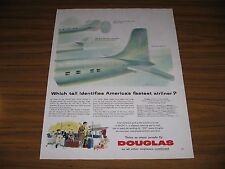 1954 Print Ad Douglas Airliner Airplanes DC-7, DC-4E, Skyrocket picture