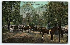 c1910 ROTTEN ROW LONDON ENGLAND THE MORNING RIDE HORSERIDING POSTCARD P3087 picture