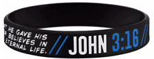 John 3:16 Bracelet Silicone Rubber Stretch Wristband Christian Religious picture