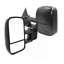 AERDM New Pair Towing Mirrors Manual Operated Textured Black Telescoping Trai... picture