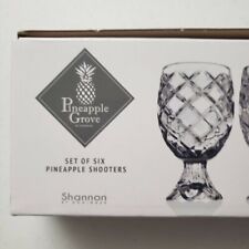 Shannon by Godinger Crystal Pineapple Grove Shooters Shot Glasses ~ Box Set of 6 picture