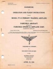 1940 AAC FAIRCHILD PT-19 CORNELL PRIMARY TRAINER PILOT FLIGHT MANUAL HANDBOOK-CD picture
