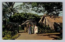 Ula HI- Hawaii, Entrance Ula Mau Village, Antique, Vintage c1964 Postcard picture