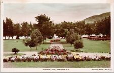 Riverside Park Kamloops BC Flowers c1949 Spalding Real Photo Postcard D84 *As Is picture