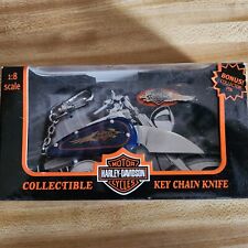 HARLEY DAVIDSON RED Collectible Key Chain Knife/Pin. Novelty Pocket knife. NIB picture