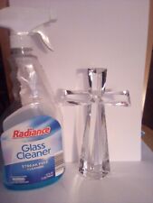 7.5in Tall Teleflora 24% Lead Crystal Cross. Excellent Condition.  #33 picture