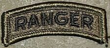 US ARMY RANGER TAB PATCH ARC ROCKER - SUBDUED BDU OD GREEN VINTAGE NOS picture