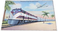 1944 ACL ATLANTIC COAST LINE RAILROAD STREAMLINER THE CHAMPION LINEN POST CARD A picture