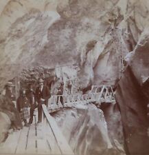 1901 OURAY COLORADO BOX CANYON WELL DRESSED VISITORS BL SINGLEY STEREOVIEW 30-4 picture