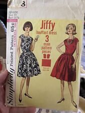 Vintage 1965 Simplicity Dress Sewing Pattern 6008 Size Jr. 11 Cut And Complete  picture