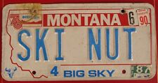 VINTAGE MONTANA CAR TRUCK VANITY LICENSE PLATE SKI NUT SKIING MOUNTAIN SNOW  picture