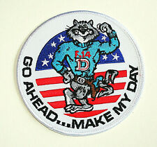1980s Grumman Aircraft F-14D Tomcat Go Ahead Make My Day Navy Jet Patch New NOS  picture