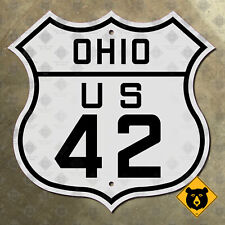 Ohio US route 42 highway sign 1926 road marker Cincinnati Cleveland 12x12 picture
