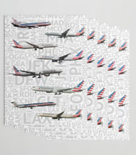 American Airlines Aircraft with Airport Codes - Gift Wrapping Paper picture