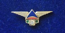 Delta Air Lines 30 Years Service Award 10K Gold Pin 1 Diamond & 2 Emerald Stones picture