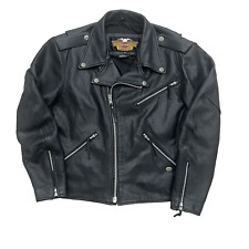 Vintage Harley Davidson CA03402 Leather Jacket-Black-Made in USA-Size XL Mens picture