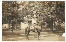 RPPC Postcard Man on Horse Neodashae Kansas Signed Earnest Early 1900s picture
