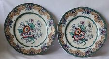 TWO Antique Charles Meigh & Sons C.M.&S. Poppy Improved Stone China Plates 9.5