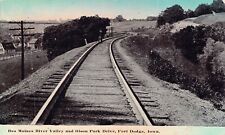 Fort Dodge Iowa Train Railroad Station Depot Olson Park Drive Vtg Postcard A62 picture