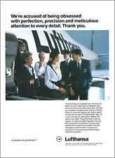 1991 LUFTHANSA Airlines BOEING 747-400 ad advert airways STEWARDESS Purser picture