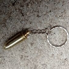 9mm Luger FMJ Bullet Keychain with real Brass Colored Bullet picture