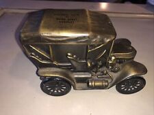 Vintage Banthrico 1910 STANLEY STEAMER Bronze Finish Metal Coin Bank picture