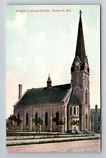Plymouth WI-Wisconsin, German Lutheran Church, Religion, Vintage Postcard picture