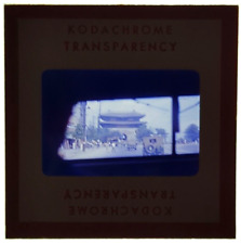 Vintage 1950s Kodak Red Border 35mm Transparency, Seoul Korea US Army convoy picture