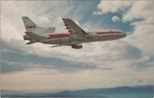 Postcard Airplane TWA L-1011 In Flight With TWA  picture