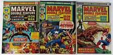 Marvel Double Feature Lot of 3 #2,3,5 Marvel Comics (1974) 1st Print Comic Books picture