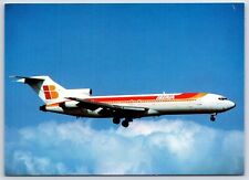 Airplane Postcard Iberia Airlines Boeing 727-256 Advances Plane Stats DH1 picture