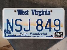 WEST VIRGINIA 2020 WV License Plate NSJ 849 - Wild Wonderful - Vintage Mountains picture